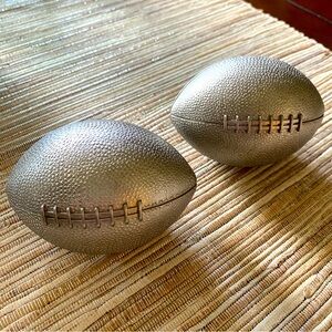 Pottery Barn Kids metal football finial set of two